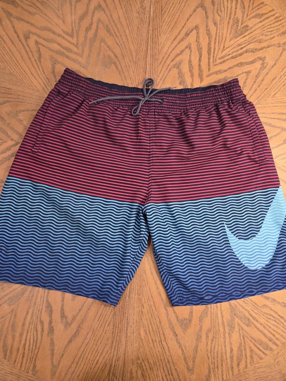 Nike Horizon Stripe Volley Swim Trunks Lagoon Pulse Blue Pink Ombre Sz XL